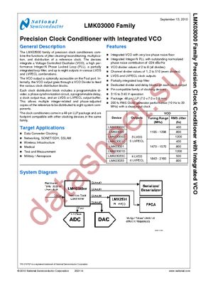 LMK03001ISQX/NOPB datasheet  